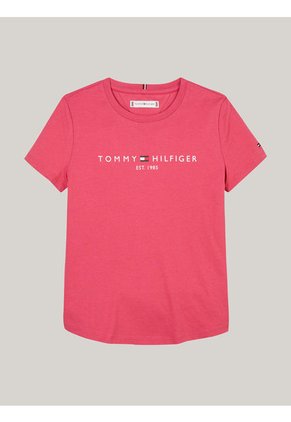 Camiseta Niña Rosa Essential De Corte Slim Con Logo Tommy Hilfiger