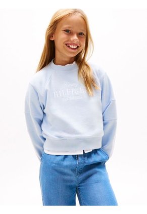 Saco Celeste Con Logo Bordado Tommy Hilfiger