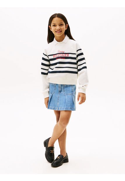 Saco Gris Con Logo Bordado Tommy Hilfiger