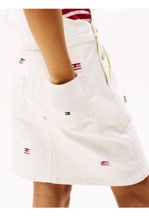 Overol Azul Vaquero Con Logos Bordados Tommy Hilfiger