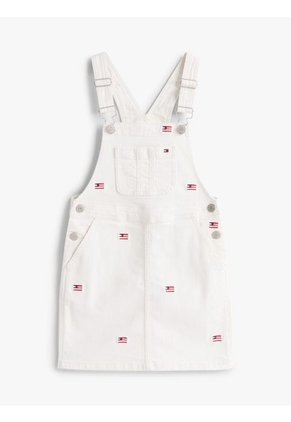 Overol Azul Vaquero Con Logos Bordados Tommy Hilfiger