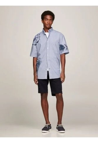 Camisa Oversize De Manga Corta Con Logos Hombre Azul Tommy Hilfiger Tommy Hilfiger