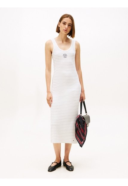 Vestido Multicolor De Corte Slim Con Diseño De Rayas Tommy Hilfiger