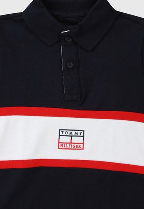Camiseta Polo Azul Navy-Rojo-Blanco Tommy Hilfiger Kids