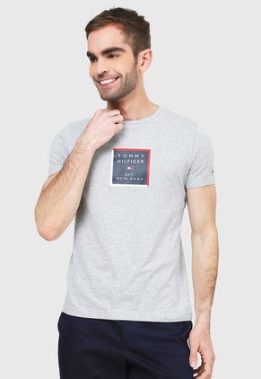 Camiseta Gris-Azul-Rojo Tommy Hilfiger