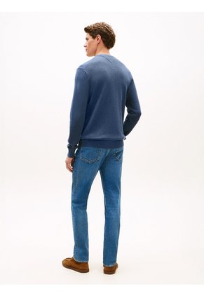 Saco Azul Con Cuello Redondo Y Logo Bordado Tommy Hilfiger