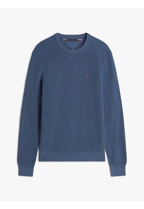 Saco Azul Con Cuello Redondo Y Logo Bordado Tommy Hilfiger