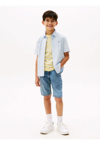 Camisa Celeste Oxford De Manga Corta Tommy Hilfiger Tommy Hilfiger