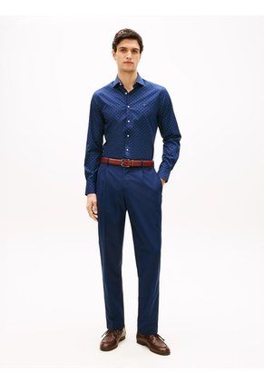 Camisa Azul De Manga Larga Con Estampado Geométrico Tommy Hilfiger