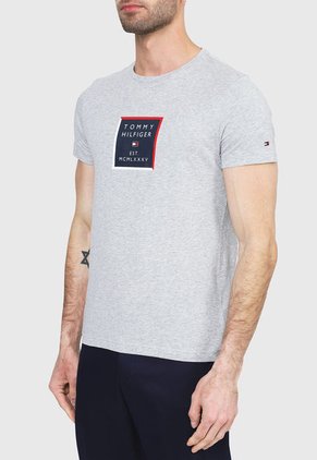 Camiseta Gris-Azul-Rojo Tommy Hilfiger