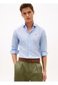 Camisa Celeste De Manga Larga Con Micro Estampado Tommy Hilfiger de Tommy Hilfiger