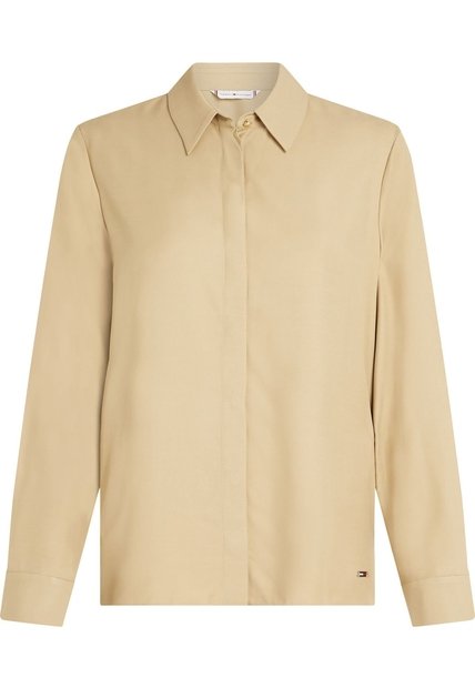 Camisa Naranja De Corte Amplio Y Tapeta Oculta Tommy Hilfiger