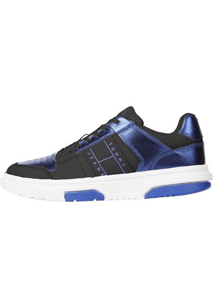 Tenis Azul The Brooklyn De Cuero Metalizadas Tommy Hilfiger