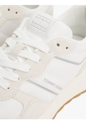 Tenis Blanco De Ante Con Suela Con Tacos Tommy Hilfiger