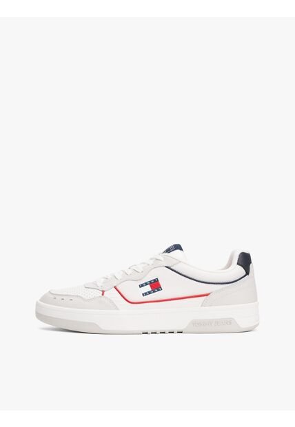 Tenis Negro De Cuero Con Suela Cupsole Tommy Hilfiger
