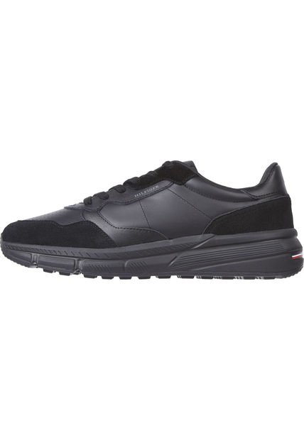 Tenis Negro Deportivas Con Mezcla De Texturas Tommy Hilfiger