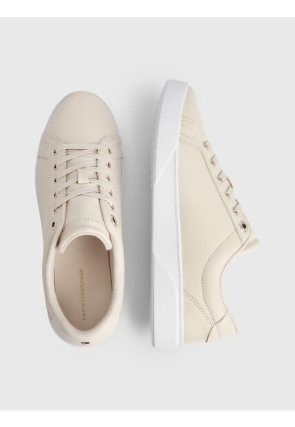 Tenis Cuero Con Suela Cupsole Mujer Beige Tommy Hilfiger