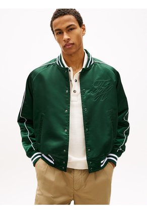 Chaqueta Verde Varsity De Nailon Tommy Hilfiger