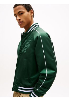Chaqueta Verde Varsity De Nailon Tommy Hilfiger