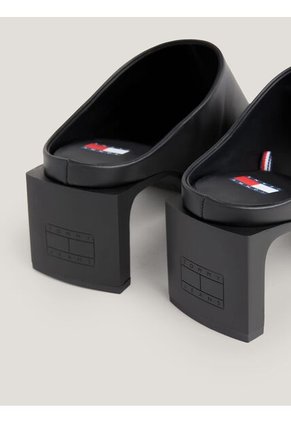 Tacón Ancho De Cuero Negro Para Mujer  Tommy Hilfiger