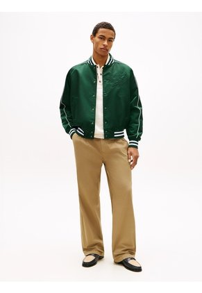 Chaqueta Verde Varsity De Nailon Tommy Hilfiger