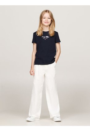 Camiseta Niña Azul Con Logo Nyc Tommy Hilfiger