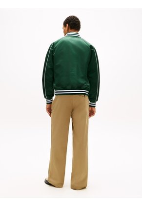 Chaqueta Verde Varsity De Nailon Tommy Hilfiger