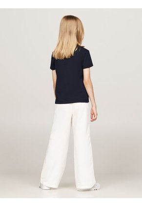 Camiseta Niña Azul Con Logo Nyc Tommy Hilfiger