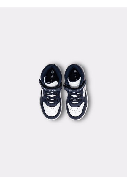 Tenis Blanco De Corte Alto Con Cordones Tommy Hilfiger