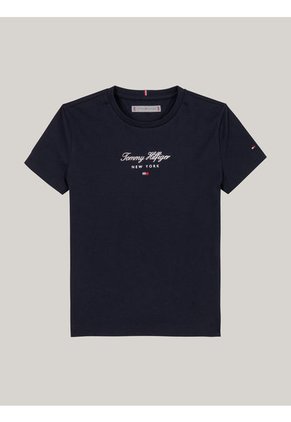 Camiseta Niña Azul Con Logo Nyc Tommy Hilfiger
