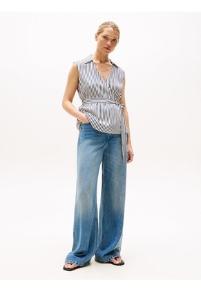 Blusa Multicolor Cruzada De Corte Slim Tommy Hilfiger