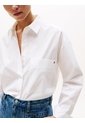 Camisa Blanca De Popelín Con Puños Ajustables Tommy Hilfiger de Tommy Hilfiger