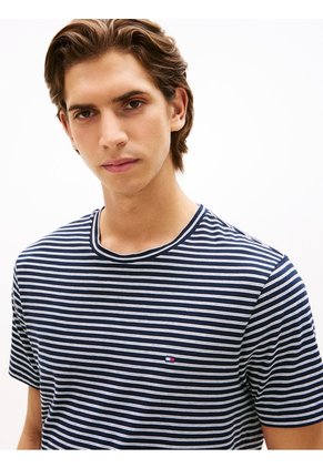 Camiseta Azul Oscuro Regular Fit A Rayas Tommy Hilfiger
