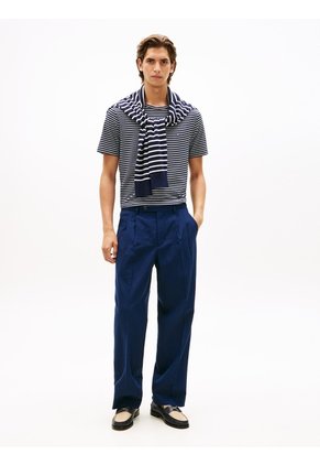 Camiseta Azul Oscuro Regular Fit A Rayas Tommy Hilfiger
