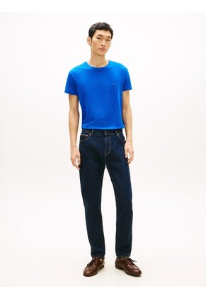 Camiseta Azul De Cuello Redondo Y Corte Extra Slim Tommy Hilfiger
