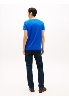 Camiseta Azul De Cuello Redondo Y Corte Extra Slim Tommy Hilfiger