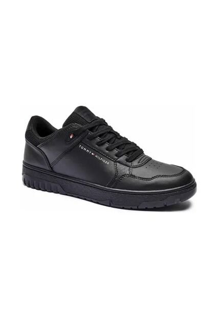 Tenis Negro Texturizados Con Suela Dentada Tommy Hilfiger