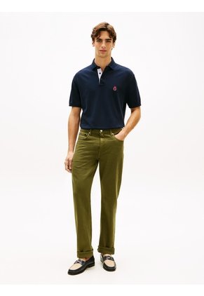 Polo Azul Archive Crest Con Logo Tommy Hilfiger