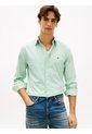 Camisa Verde TH Flex Regular De Popelín Tommy Hilfiger de Tommy Hilfiger