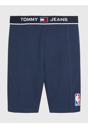 Bermudas De Felpa De Algodón Orgánico Y Parche Mujer Azul Tommy Jeans