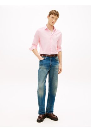 Camisa Rosa De Manga Larga Con Micro Estampado Tommy Hilfiger