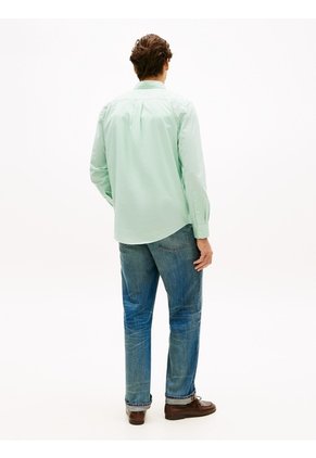 Camisa Verde TH Flex Regular De Popelín Tommy Hilfiger