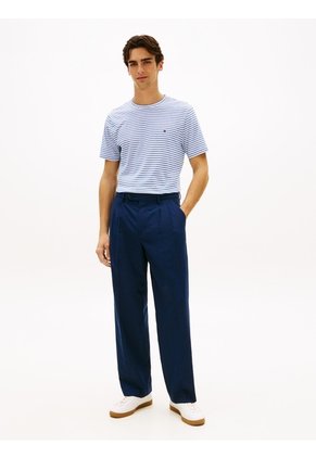 Camiseta Azul Regular Fit A Rayas Tommy Hilfiger