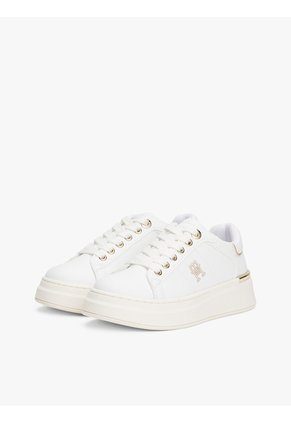 Tenis Blanco Para Niña De Corte Bajo Con Suela De Goma Vulcanizada Tommy Hilfiger