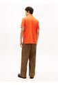 Polo Naranja De Corte Regular Ribeteado Con Logo Tommy Jeans de Tommy Hilfiger