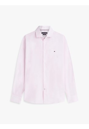 Camisa Rosa Slim Con Rayas Finas Tommy Hilfiger
