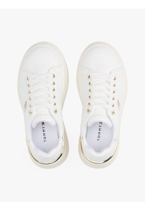 Tenis Blanco Para Niña De Corte Bajo Con Suela De Goma Vulcanizada Tommy Hilfiger