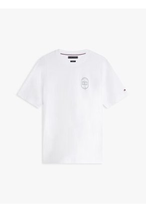 Camiseta Blanca Con Logo Gráfico Redondo Tommy Hilfiger