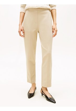 Pantalón Beige Pull On Con Logo Tommy Hilfiger
