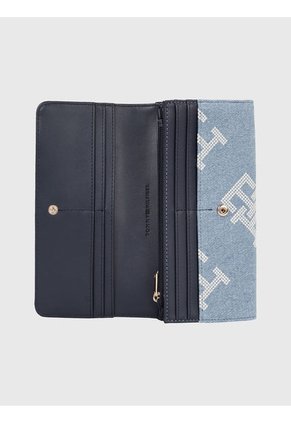 Cartera Vaquera Iconic Grande Con Monogramas Mujer Celeste Tommy Hilfiger
